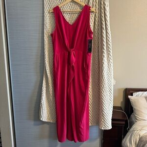 🔴 3 for $10 Chic Pink Sleeveless Jumpsuit Flowy Lightweight